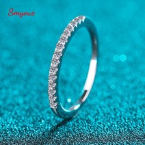 모이사나이트반지 다이아몬드 gra Smyoue 테스트 통과 moissanite 일치하는 웨딩 밴드 여성을위한 925 스털링 실버 여성 크라운 단일 꼬리