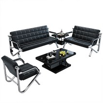 쇼파 세트 사무실 비즈니스 휴게실 모던 심플 인테리어, 2인 + 3인 + 티 테이블