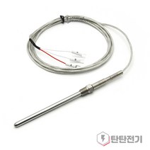 TC-N 1/8 PT 볼트 타입 PT100오옴 100mm 리드선 2m SUS304 측온저항체 3선 RTD 니플 온도센서, 1개