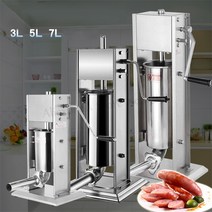 식품교반충진기 5리터 수동 소시지 Stuffer 스페인어 Churro 기계 고기 압출기 스테인레스 스틸 메이커, 01 5L Sausage Stuffer