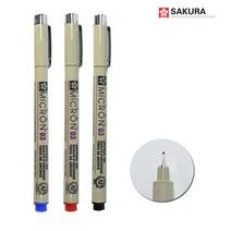 [씨엠몰-JS] 사쿠라 피그마 마이크론 03 (0.35mm) 캘리 일러스트 만화그리기, 빨강, 1개