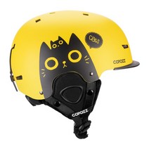 COPOZZ일체형 만화 어린이 스키 헬멧 야외 스포츠 보호 스노우보드 헬멧 여성 스키 장비, 10.Black cat  M5458