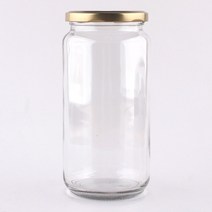 뉴마켓 유리병 82파이 유자 1kg 검정색러그캡 14개 (약 지름 9.2cm x 높이 18.8cm x 마개 8.2cm)