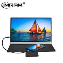 보조 가성비 모니터 호환 IMRAM 13.3 인치 LCD IPS 화면 USB 유형 C HDMI PS4 스위치 컴퓨터에 적합 화웨이 스마트 케이스 1080P, 중국_검은색 | 유럽 플러그