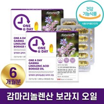 내츄럴라이즈 캐나다 원어데이 감마리놀렌산 보라지오일 1000mg 오메가6 불포화 필수지방산 갱년기 폐경기 중년 하루 1캡슐 3개월 6개월 9개월 홈쇼핑 방송 식품 정품 식약처 인증, 2박스 (6개월분), 1000mg x 90캡슐