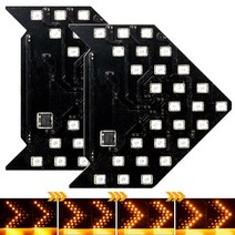 트럭화물차보조등 차폭등 후미등 테일램프 범용 2x led 화살표 신호등 12v 사이드 백미러 동적 앰버 표시기 스타일링 액세서리, 없음