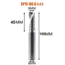 밀링커터날 공작 척 공구홀더 1pc aaaaa 3d cnc 라우터 비트 조각 컷 3 17546 생크 단일 플루트 밀링 커터 나선형 엔드 밀 목공 알루미늄, sp1f-d8.0-l45