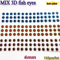 루어 미끼 플라이훅 낚시 용품 2019mix 낚시 미끼 눈 플라이 낚시 물고기 눈 매는, 플래시 6mm 135개