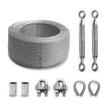 철와이어 로프 AC 스틸 와이어줄 스텐 유볼트 클립 턴버클 심블, 스텐 턴버클 1/2인치