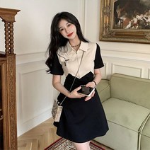 순이들 여성 반집업 카라 원피스