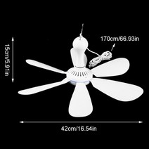 캠핑 동력팬 실링팬 타프팬 난로 무동력5V USB 전원 천장 팬 캠핑 야외 홈 기숙사 침대 텐트 교수형 이동식, 한개옵션0