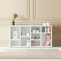 모던한거실책장 160cm 만화책 책꽂이 잡지렉 우드 소품진열장, 블랙화이트