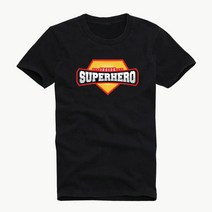 SUPER_히어로 빅사이즈 라운드넥 프린팅 레터링 반팔 프린트 티셔츠 반소매