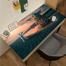 게이밍 의자디즈니 스타 워즈 마스터 베이비 요다 90x40cm 큰 두꺼운 마우스 패드 키보드 노트북 테이블 매, 06 A6_04 LockEdge600x300x2mm
