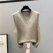 위위브렌 여성 니트 브이넥 조끼 베스트