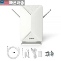 HD 안테나 ANTOP A06BV 플랫 패널 미니 빅 보이 실내/실외 스마트패스 증폭 디지털 하이 게인 및 내장 4G LTE 필터 포함 USA 미국, White