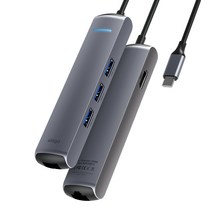엘라고 6IN1 이더넷 HDMI USB-C타입 멀티허브 USB허브, 단품
