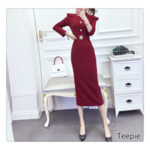 티피/Teepie 레트로 드레스 드레스 여성 새로운 기질 꼬리 치기 활공드레스