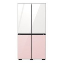 삼성전자 BESPOKE 프리스탠딩 4도어 냉장고 RF85B911155 875L 방문설치, 글램 화이트   글램 핑크