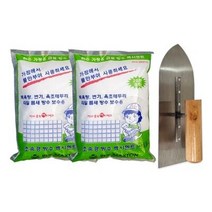 철물팩토리 초속경 방수 시멘트 1.5kg 2개+흙손세트 간편한공사 백시멘트 욕실공사, 초속경방수시멘트 1.5kg 2개+흙손