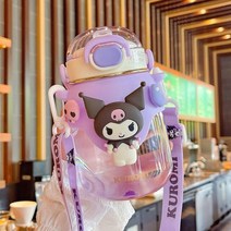 산리오 물병 물통 헬로 키티 시나모롤 시나 빨대 트리탄 휴대용 플라스틱 컵 쿠로미, B