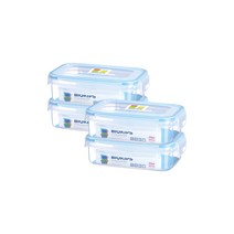 코멕스 바이오킵스 플라스틱 밀폐용기 직사각 670ml 4개, 단품
