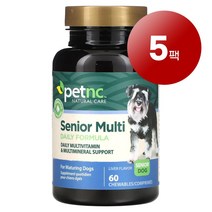 리암마켓 petnc NATURAL CARE 펫엔시 노견용 건강 관리 보충제 종합 비타민 포뮬라 소프트 츄 60정 1팩, 5팩
