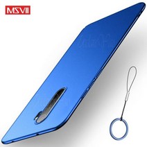 Redmi Note7 Note8 프로 케이스 MSVII 하드 Xiaomi Note 8 Pro 커버 매트 참고 7, Blue Lanyard Ring, 블루