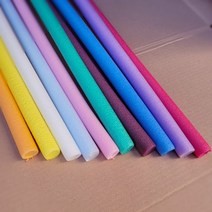 칼라 원형/꽃모양 백업 2~5cm 두께 2M길이 스치로폼막대 가래떡, 2cm, 2cm 초록 2M