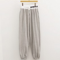 허리 배색 레터링 핀탁 루즈핏 봄가을 조거팬츠 밴딩