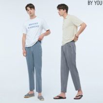 바이유 바이유 남성 피그먼트 밴딩 배기 팬츠 2종택1_PBJM