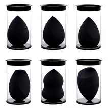 프리클라 블랙 메이크업 퍼프 화장스펀지 6종세트, 6개입