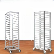 알루미늄합금 베이킹 트레이 랙 트롤리 카트 옵션2, 13.15단사각관[완전밀폐아크릴시트]