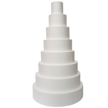 케이크모형 원형 스티로폼 생크림연습용 베이킹판, 4인치 지름 10cm 높이 10cm x10팩