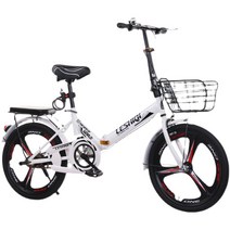 자전거 접이식자전거 출퇴근용 초경량 미니벨로 여행, 핑크 알루미늄 합금 바구니 보내기 20인치