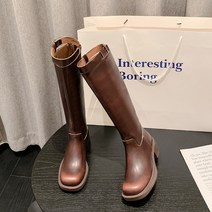 그레이스 빈티지 버클 통굽 라이더 부츠