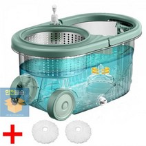 WM 리빙가드 바퀴형 통돌이 회전걸레 스핀 밀대 청소기 물걸레 WM, 핑크