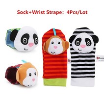 유모차모빌 유모차모빌 아기 장난감 0 6 12 개월 귀여운 박제 동물 아기 딸랑이 양말, 1-보여진 바와 같이