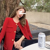 아우터 프렌치 오리엔탈 레드 미니멀 퍼 여성자켓 트위드자켓 여성숏자켓 여성재킷 여자트위드자켓