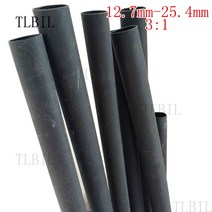 1.22 미터 12.7/15.4/19.1/25.4mm 얇고 유연한 난연성 접착제 라이닝 폴리올레핀 열 수축 튜브 비율 3:1, 03 19.1mm