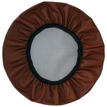 의자 커버 회전 스툴 원형 탄성 시트 보조 라운드 인조가죽 카바, 갈색_34x10cm