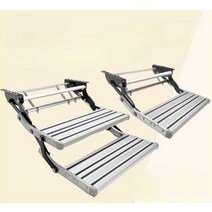 수동 접이식 캠핑카 카라반 발판 스텝 계단 알루미늄 튼튼한 2단 출입문, 04. 12V 2단계 전기 스텝