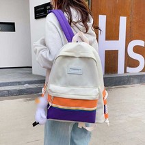 수납 공간 많은 학생 캔버스 백팩 캐주얼 자 가방귀운가방 학원독서실가방 데일리 배낭 천패션-735056NH