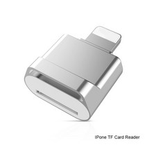 OTG 어댑터 미니 마이크로 SD TF 카드 리더 iOS 14 13 12 이상 시스템 외부 메모리 카드 리더 iPhone 13 12 11 Pro Max 8, CHINA, Silver