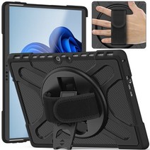 서피스독 Microsoft Surface Pro 8 13quot용 360 회전 충격 방지 태블릿 커버 7 6 5 4 surface go 2 3 커버 펀다용 12.3인치 케이스, 서피스 프로 7 플러스, 검은색