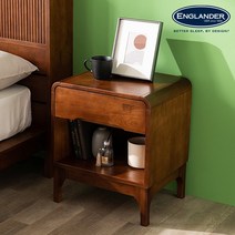 [잉글랜더] 셀린 고무나무 원목 침실협탁(침대 구매시 수도권, 색상:월넛