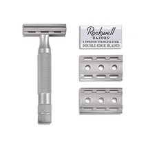 락웰 락웰 6S 스테인레스 스틸 조절형 클래식 안전 면도기 스틸실버