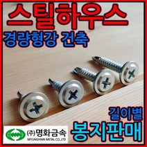 스틸하우스 직결 나사 피스 대와샤 철판 경량형강건축 양날 외날 태핑 철판 철골 큰와샤, 2-1 PW #10 양날백색, 4.8*32mm-500개, 1개