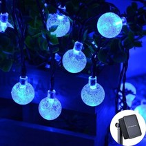 태양광전등 led 크리스탈 볼 방수 요정 외등 가로등 보안등, 솔라 블루 라이트, 100led 13m