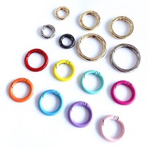 메탈 스프링 오픈형 오링 원형 스트랩버클 열쇠고리, (C72-4)KC골드굵은형x외경2.8cm